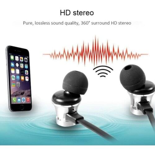 Wireless earphones Neckband Magnetic Sports 5.0 Bluetooth Earphone Stereo Earbuds Music Metal Headphones With Mic For All Phones