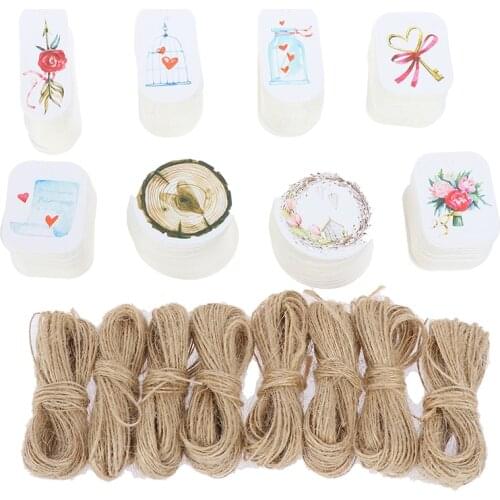 50pcs Flower Christmas Tree Paper Tags Party Decoration Gift Hang Gift Box Round Paper Cards DIY Label Handmade Garment Tags