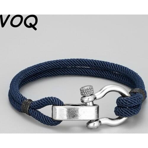 Outdoor Punk Jewelry Ancient Silver Survival Buckle Bracelet Men Adjustable Milan Rope Bracelets 2021 Handmade Weave Gifts