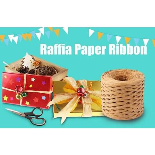 Raffia Paper Ribbon 200 Meters Decoration Wedding Rope Paper Gift Craft Twine Easter For Natural Wrapping Packing Ribbon Pa R0R5