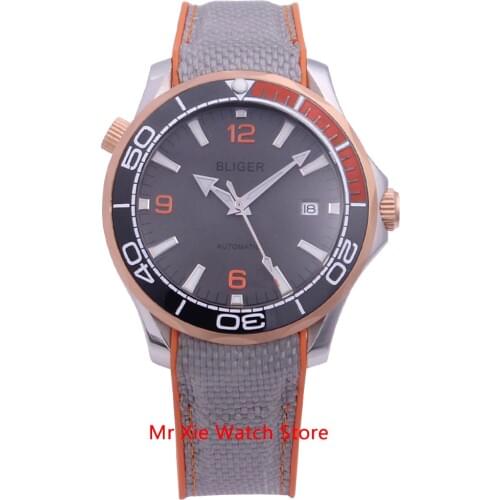 Bliger 40mm Automatic Mechanical Watch Men Luxury Brand Sapphire Luminous Waterproof Miyota Movement Calendar Wristwatch Men