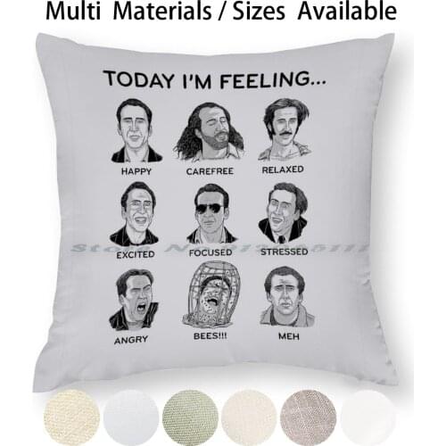 Nicolas Cage-Today I'm Feeling Pillow Case Throw Pillow Cover Cotton Linen Flax Nicolas Cage Nicholas Nick Cage Today Im