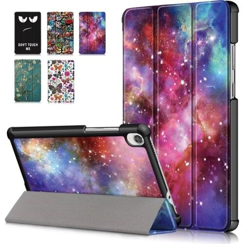 Colorful printed case For Lenovo Tab M8 HD TB-8505F 8505X Folding Stand Smart PU leather Cover for Tab M8 FHD TB-8705F 8705N