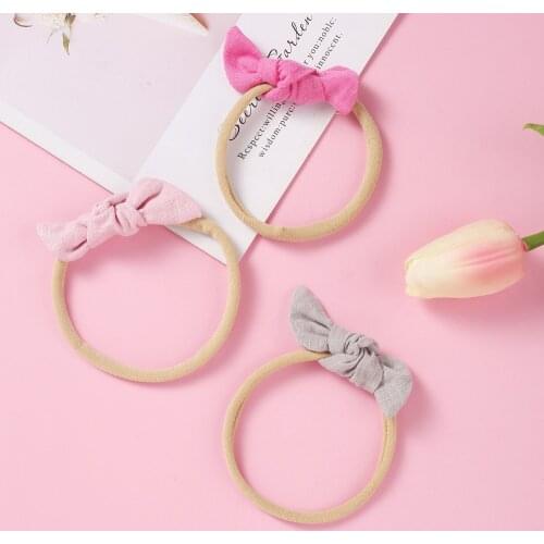 Baby Headband Bow Girl Headbands Toddler Nylon Elastic Hair Accessories Kids Head Band Infant Hairband Newborn Photography Props