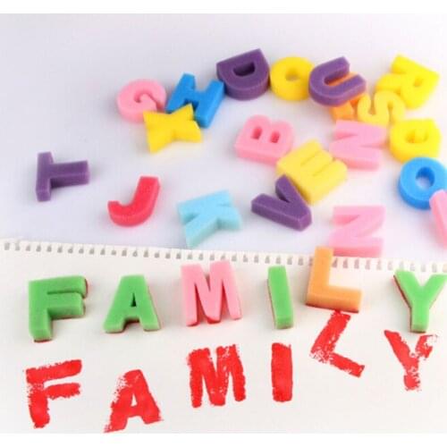 Children Kids Educational Toys DIY Painting Art Tool Drawing Toys Sponge English Alphabet Stamp Set Graffiti Seal Tool 26pcs/set