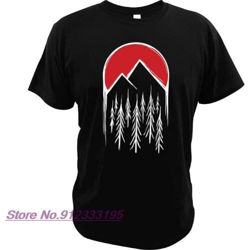 Twin Peaks T Shirt Movie Hand Painted Forest Line Graphic Tee Shirt Novelty Short Sleeve Breathable EU Size 100% Cotton Tops