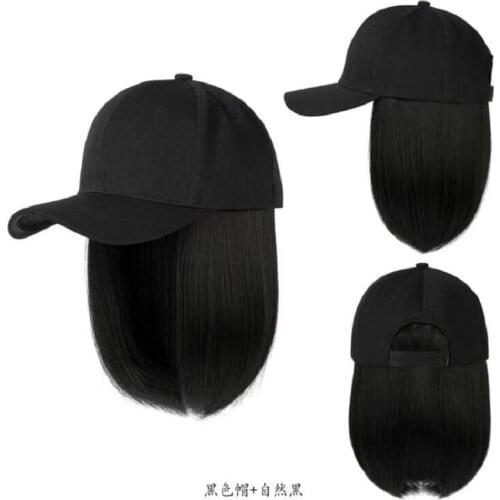 Hat wig integrated womens bobo hair fashion trend head cover