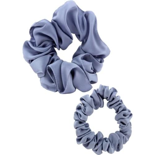 2 PCS SET / Silk Hair Clasp Women Original %100 Pure Silk Scrunchie Elastic Multicolor Hair Band Ponytail Holder Headband