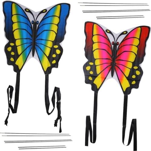 Beautiful 35 Inch Butterfly Kite Outdoor Toy Sport Gift for Kids Children With String Tail HBB