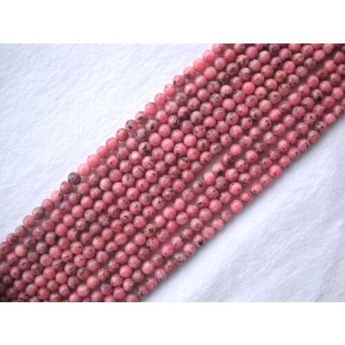 Natural Pink Spot color Jasper Round Loose Beads For Jewelry Making DIY Bracelet Necklace Earrings