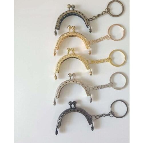 5cm Mini Metal Coin Purse Bag Change Purse Frame With Keychain Arch Frame Kiss Clasp Lock DIY Craft Wallet Accessaries