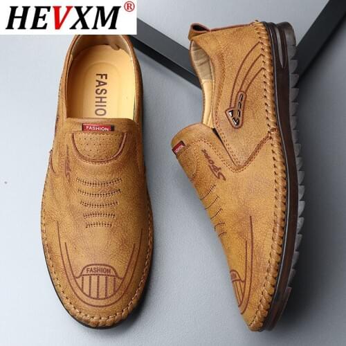 Soft Leather Shoes Men Good Quality Male Flats Loafers Breathable Hand Sewing Casual Moccasins Bestselling