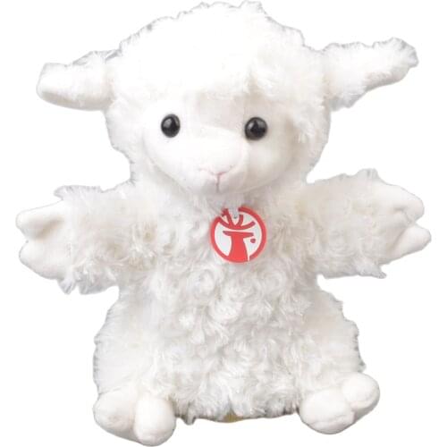 25cm White Color Sheep Stuffed Rose Plush Soft Doll Animals DevelopToy Girls Baby Kids Lamb Hands Puppets Birthday Gift