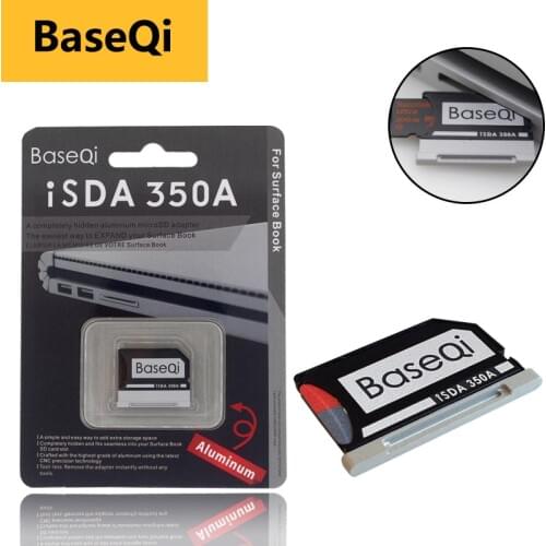 Original BaseQi Aluminum MiniDrive Micro SD Card Adapter For Microsoft Surface Book / Surface Book 2 13.5" micro sd reader