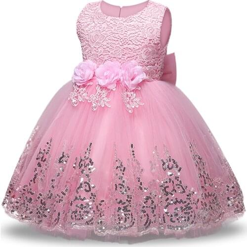 Western Style Girl Wedding Dress for Kids Lovely Birthday Party Tutu Dresses for Girls 2-12 Years Old Sleeveless