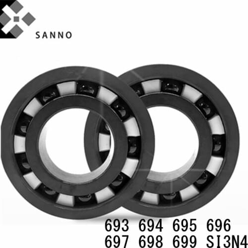 Full ceramic ball bearing 693 694 695 696 697 698 699 SI3N4 deep groove bearing silicon nitride ceramic micro ring bearing