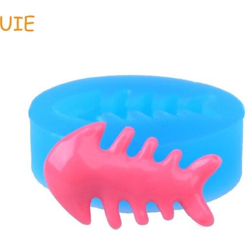 PYL079U 21.6mm Fish Bone Silicone Push Mold for Cake Topper Craft, Fondant, Gum Paste, Resin, Jewelry Making, Chocolate, Candy