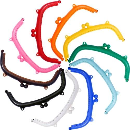 16CM Resin Handbag Handle DIY Craft Coin Purse Bag Arc Frame Kiss Clasp Lock 2019 Solid Candy Color New Bags Handle