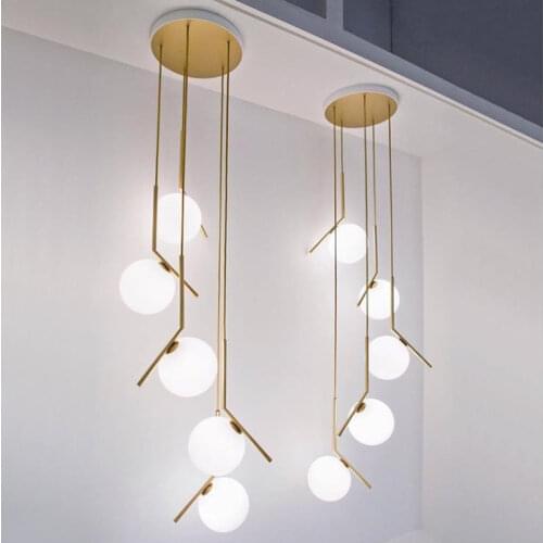 Nordic Duplex Villa Lobby Pendant Lamp Modern Nordic Spiral Stair Hanging Light Dining Living Room Hotel Chandelier Lamp