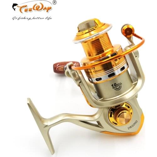 Spinning Fishing Reel Metal Coil 10 Ball Bearing DB1000-7000 Series 5.2:1 Spinning Reel Boat Rock Fishing Wheel Reel