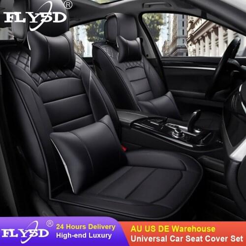High-end Luxury Full Coverage Leather Car Seat Cover Kits Universal Auto Cushion Interior Accessories For Toyota VW Honda Kia