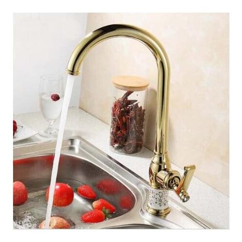 Vidric kitchen basin faucet Golden/Rose gold Copper for cold and hot water tap Sink faucet Vegetable washing 360 rotating faucet