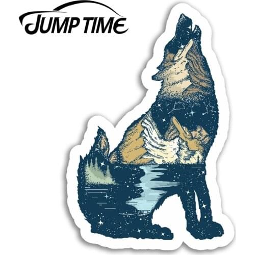 Jump Time for Wild Wolf Vinyl Stickers Wolves Spirit Sticker Luggage Laptop Decal Rear Windshield Waterproof Car Accessories