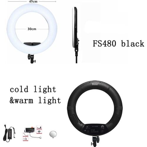 Yidoblo FS-480II black Bi-color Photo Studio Ring Light LED Video Lamp makeuo lamp 48W 4800LM LED Lights