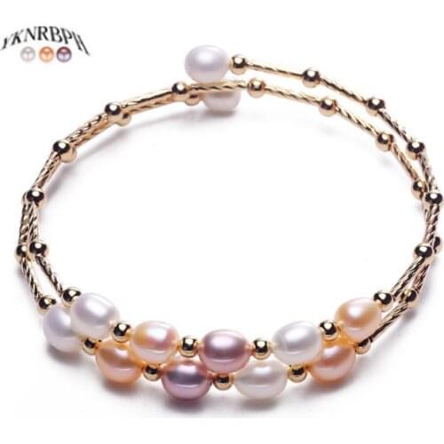 YKNRBPH Womens Pearl Fine Jewelry Bracelet Style Open 18K Anniversary Accessories