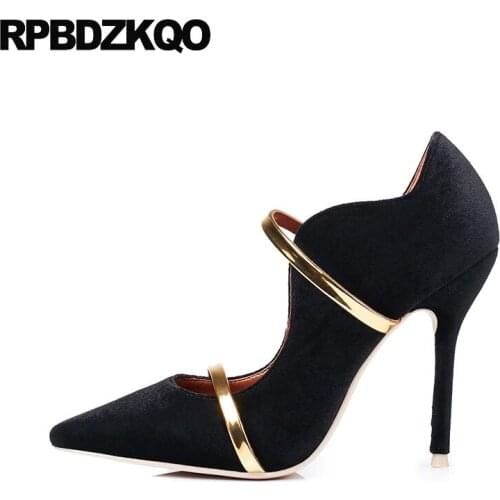 Suede Pumps Thin High Heels Size 33 Pointed Toe Wine Red Stiletto 10 42 Big Ladies Dress Shoes Crossdresser 4 34 Velvet 11 43