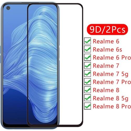 9d screen protector tempered glass case for realme 6 7 8 pro 5g 6s cover on realmi 6pro 7pro 8pro s6 protective phone coque bag