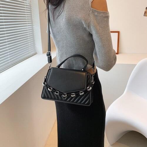 For Women Fashion Sac A Main Female Shoulder Bag Female Handbags and Purses with Handle 2022 V-line THCK Chain Crossbody Bag
