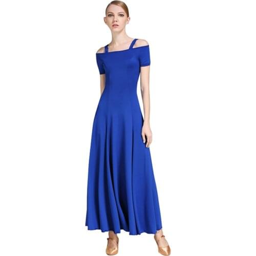 Women Ballroom Dance Dress Modern Dance Costumes Practice Dress Adult Long Sleeve