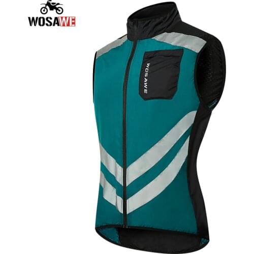 WOSAWE Summer Motorcycle Riding Vest Reflective Windproof Racing MTB Downhill Bicycle Cycling Sleeveless Vest Mesh Breathable