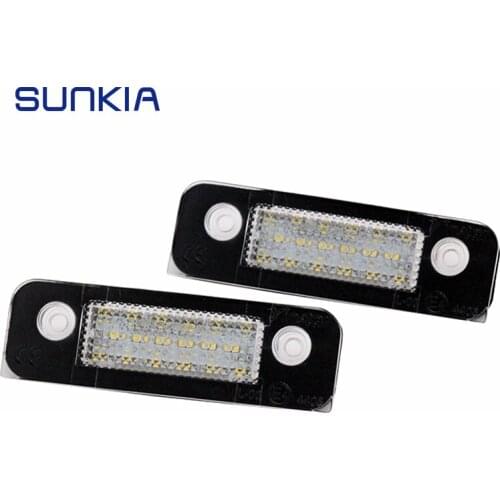 2Pcs/Set SUNKIA 12V 18 LED Car License Plate Light White Number Plate Lamps Light SMD For Ford Fusion Mondeo MK2 Fiesta