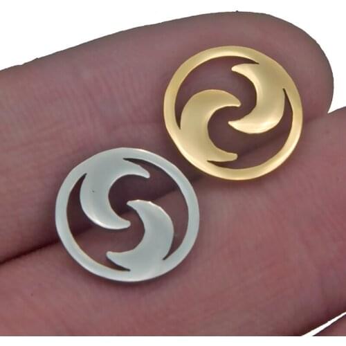 5pcs Stainless Steel Component for Earring Making Circle Semi Moon Charms Connector DIY Necklace Bracelet Finding Wholesale Gift