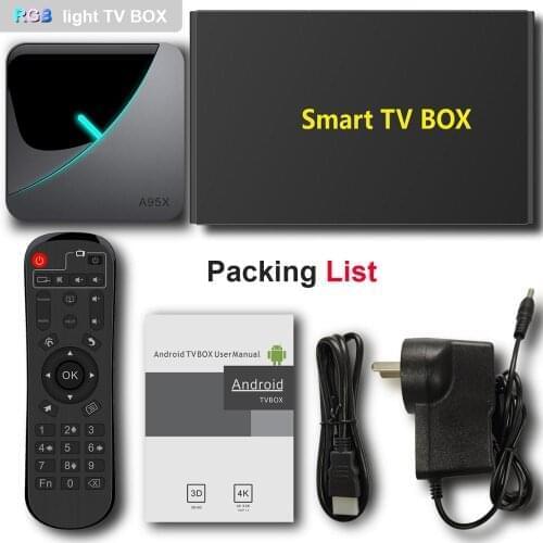 A95x F3 RGB Light 20pcs Android TV Box Android 9.0 Amlogic S905X3 USB3.0 H.265 8K 60fps Y0utube