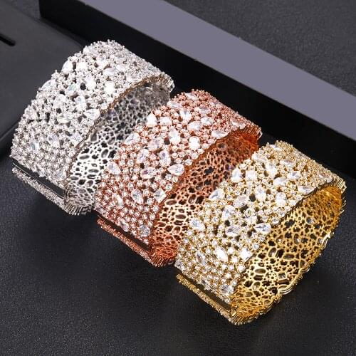 Janekelly designer top accessories fashion unique jewel AAA zircon mic pave hand bangle with free shipping