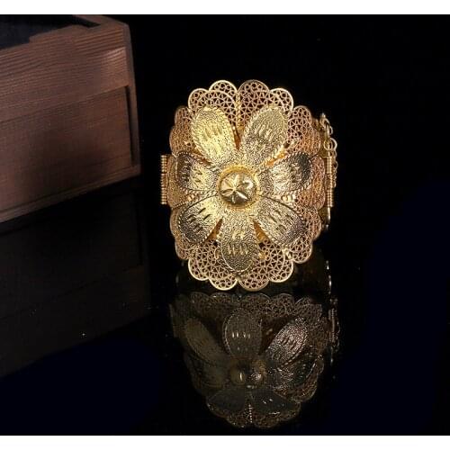Ethiopian Jewelry Gold Bracelet, Dubai Girl Gold Bracelet, Arabian Bracelet for Women Moroccan Jewelry Wedding Gift for Women