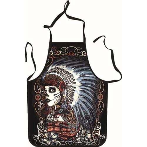 Women Man Arpon Funny Apron Skull Cat Printing Adult Kitchen Apron Dinner Party Cooking Apron Adult Baking Accessories Wholesale