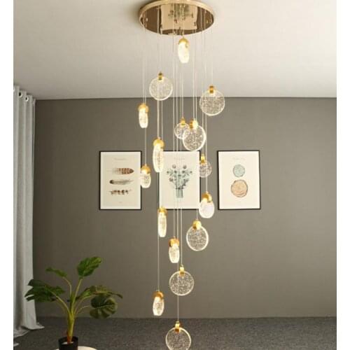 Chandelier Lights for High Ceilings Crystal Lamp Stairs Hanging Spiral Long Lamps Stairwell Chandelier Hanging Lights