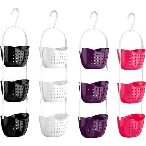 New 3 Tier Shower Bath Rack Plastic Hanging Over Basket Tidy Bathroom Kitchen Organiser Holder YE-Hot
