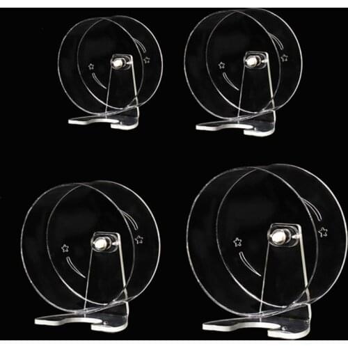 Transparent Acrylic Hamster Running Exercise Wheel Hedgehog Racing Training Toy