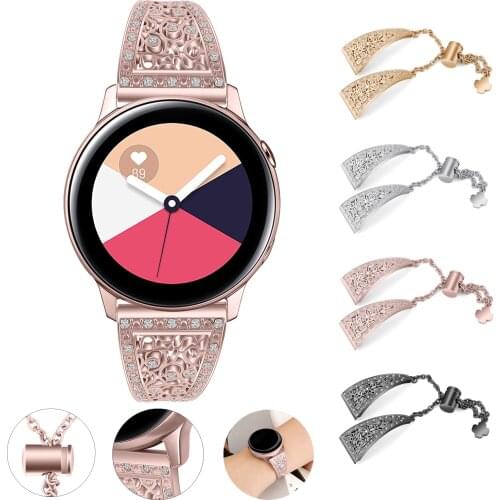 Watchband Diamond for Samsung Galaxy Watch 3 41mm 45mm Band for Samsung Galaxy Watch Active 2 44mm 40mm Stainless Steel Bracelet