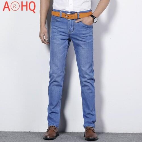 Thin Summer Denim Jeans Men Straight Stretch Classic Jeans For man Blue Plus Size 28-38 40