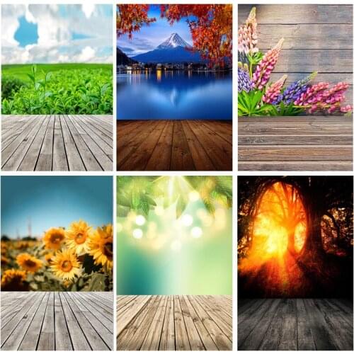 Vinyl Custom Photography Backdrops Props Scenery Flower Wooden Floor Photo Studio Background Props 21813 JHJ-01
