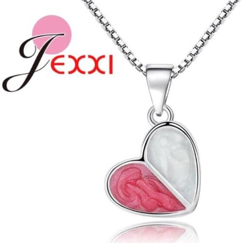 Stylish Fashion 925 Sterling Silver Jewelry Necklace For Women Heart Shape Pendant With 18 Inch Box Chain Wholesale