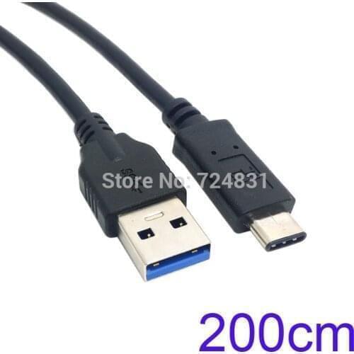 Zihan 6ft 2m USB 3.0 3.1 Type C Male Connector to Standard Type A Male Data Cable High Quality