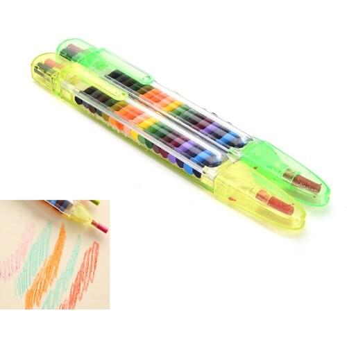 1 Set 20 Colors Crayons Stacker Pencils Drawing Crayon Graffiti Pen Gift For Children Kids Oil Pastel Crayons Pen Supply