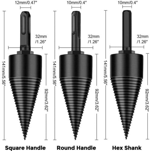 1 Set Firewood Drill Bit Wood Splitter 32mm Removable Log Splitters Drill Bit ALI88